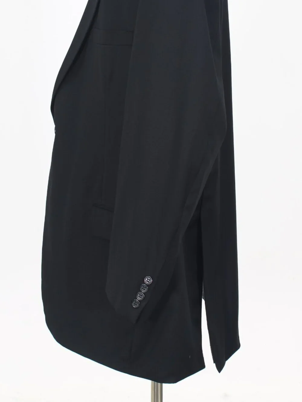 Bespoke 50L 44x32 Black Full Suit 2-Button Solid R933